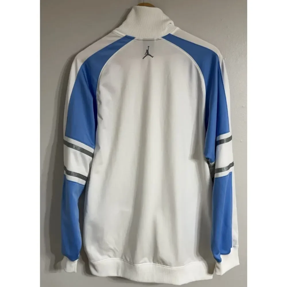 JORDAN Jacket Jumpman Mens Medium Lightweight Full Zip White Carolina Blue